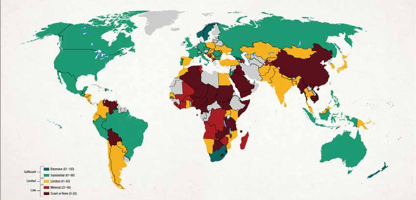 El Índice del Presupuesto Abierto (OBI) 2017 El puntaje promedio del OBI de los 115 países encuestados en 2017