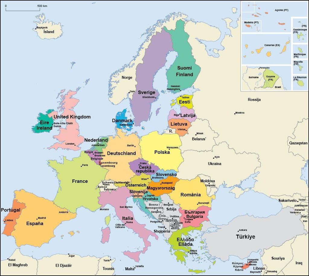 La Unión Europea: 500 millones de habitantes en 28 países Estados