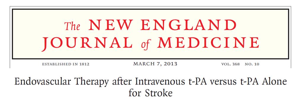 IMS III Tratamiento endovasc tras rt-pa iv vs tratamiento con rt-pa iv No se encontraron diferencias significativas en el resultado de independencia funcional de los pacientes: mrs 0-2