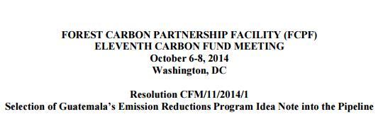 Resolución FCPF https://www.forestcarbonpartnership.