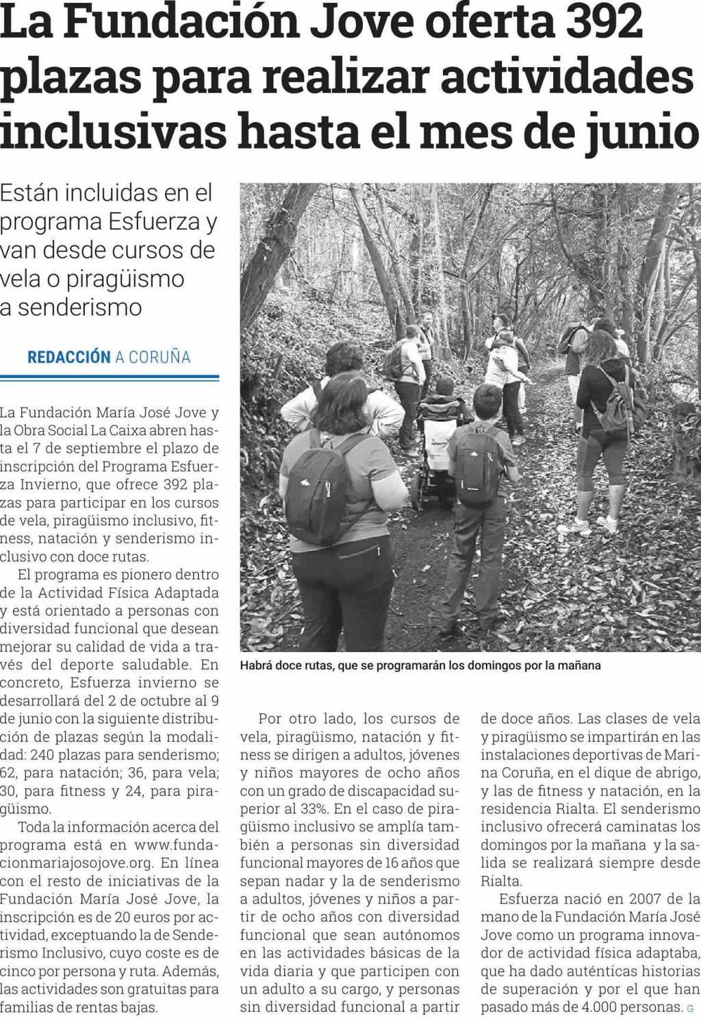 Diario de Bergantiños Lugo 28/08/18 Prensa: Diaria Tirada: 250 Ejemplares Difusión: 250 Ejemplares Página: 16 Sección: REGIONAL