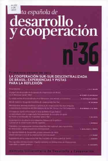 Instituto Universitario de Desarrollo y Cooperación (España) REVISTA ESPAÑOLA DE DESARROLLO Y COOPERACIÓN: Nº36.