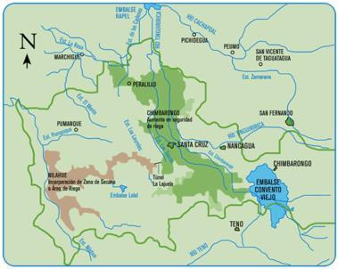 3. Plano de Ubicación General DIVISIÓN DE CONSTRUCCIÓN DE OBRAS CONCESIONADAS La Red de Canales de la Fase 3, abastecerá al Valle de Nilahue que se ubica a 160 kilómetros