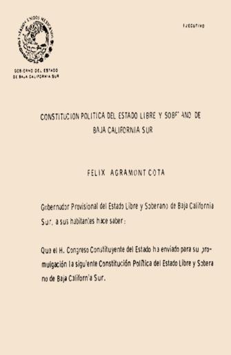 Constitución de Baja California Sur de 1975, publicada