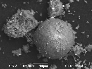 Micrografía SEM del catalizador gastado del craqueo catalítico (FCC) Figure 1. Scanning Electron Microscopy (SEM) for the spent Fluid Cracking Catalyst Residue (FCC) 2.