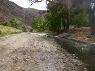 Foto 18. Río Tupiza, aguas arriba de la escala hidrométrica. Foto 19 y 20.