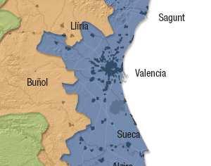 Realizando una síntesis territorial de la Comunidad Valenciana según su configuración urbana y ambiental, se puede dividir en 3 zonas geográficas: -El litoral; cota 100 -Franja intermedia del
