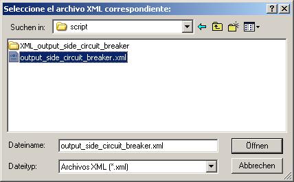 Manejo (software) 3.1 Instrucciones para la ejecución de scripts 4. Elija ahora la ruta de acceso al script XML en el DVD de cliente (p. ej.: D:\99 SOFTWARE\SCRIPT_OptionL34) o en cualquier otra posición de su disco duro.