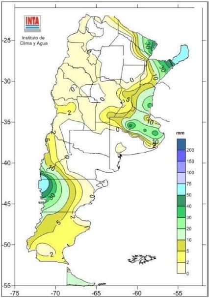 Análisis de la precipitación semanal del 26 de mayo al 2 de junio 2014 Durante la última semana las precipitaciones más destacadas se registraron sobre Misiones,
