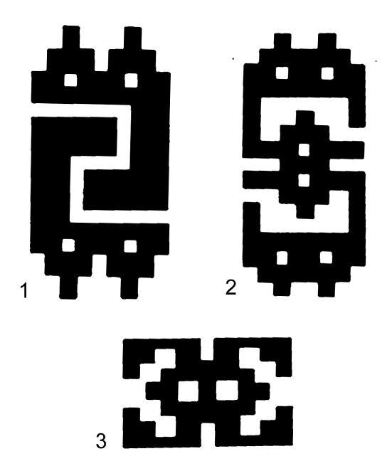 Los ejemplos de la figura superior derecha muestran imágenes de la divinidad en plasmaciones duales (triples, en el ejemplo 2).