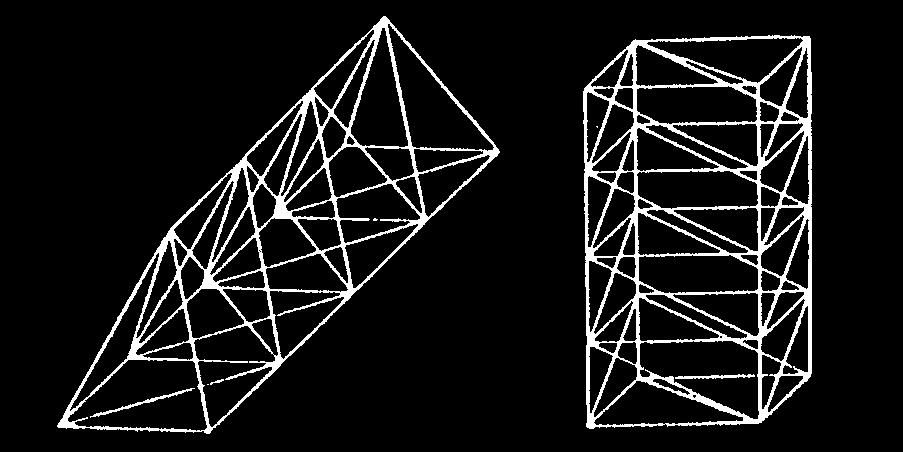 Breve reseña histórica El desarrollo general de los sistemas tridimensionales se debe al astrónomo alemán Möbius (1837), él demostró que se necesitan 3n - 6 barras para unir n nudos rígidamente