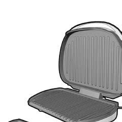 Product may vary slightly from what is illustrated. A 6 1. Handle 2. Top grill plate 3. Bottom grill plate 4. Power cord 5. Drip tray (Part # GR50V-01) 6.