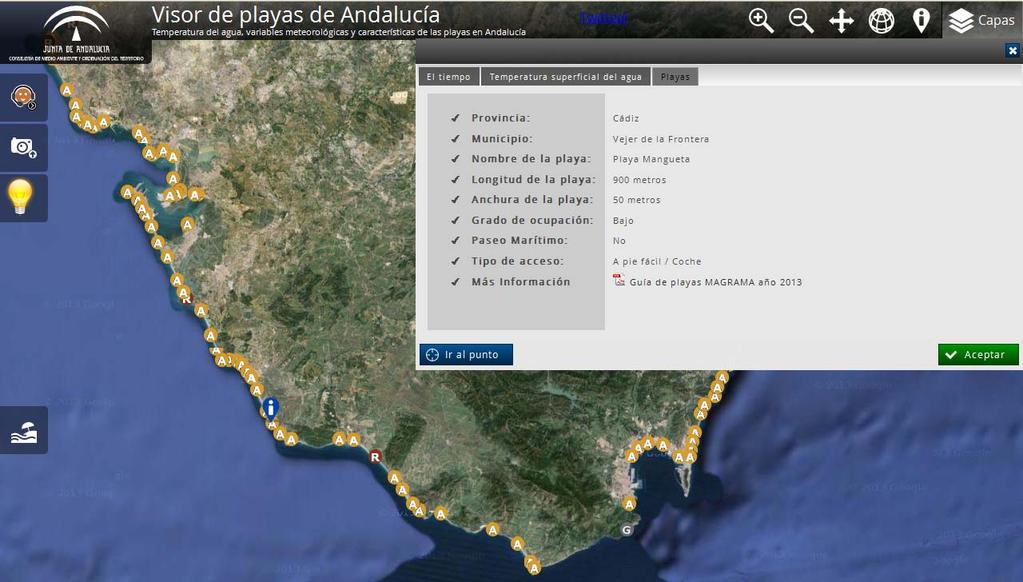 Visualizador Playas de Andalucía (REDIAM).