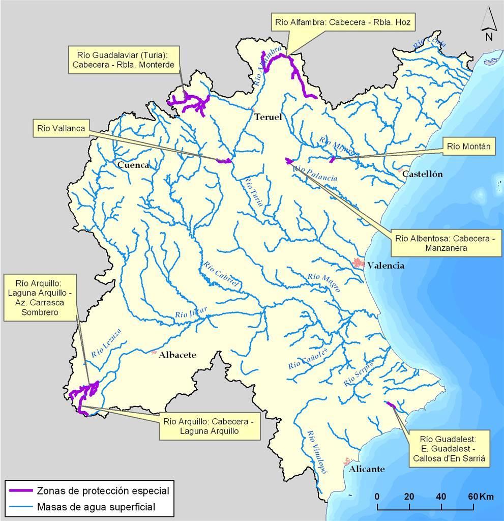 Reservas naturales y zonas de protección especial Tramos de río propuestos