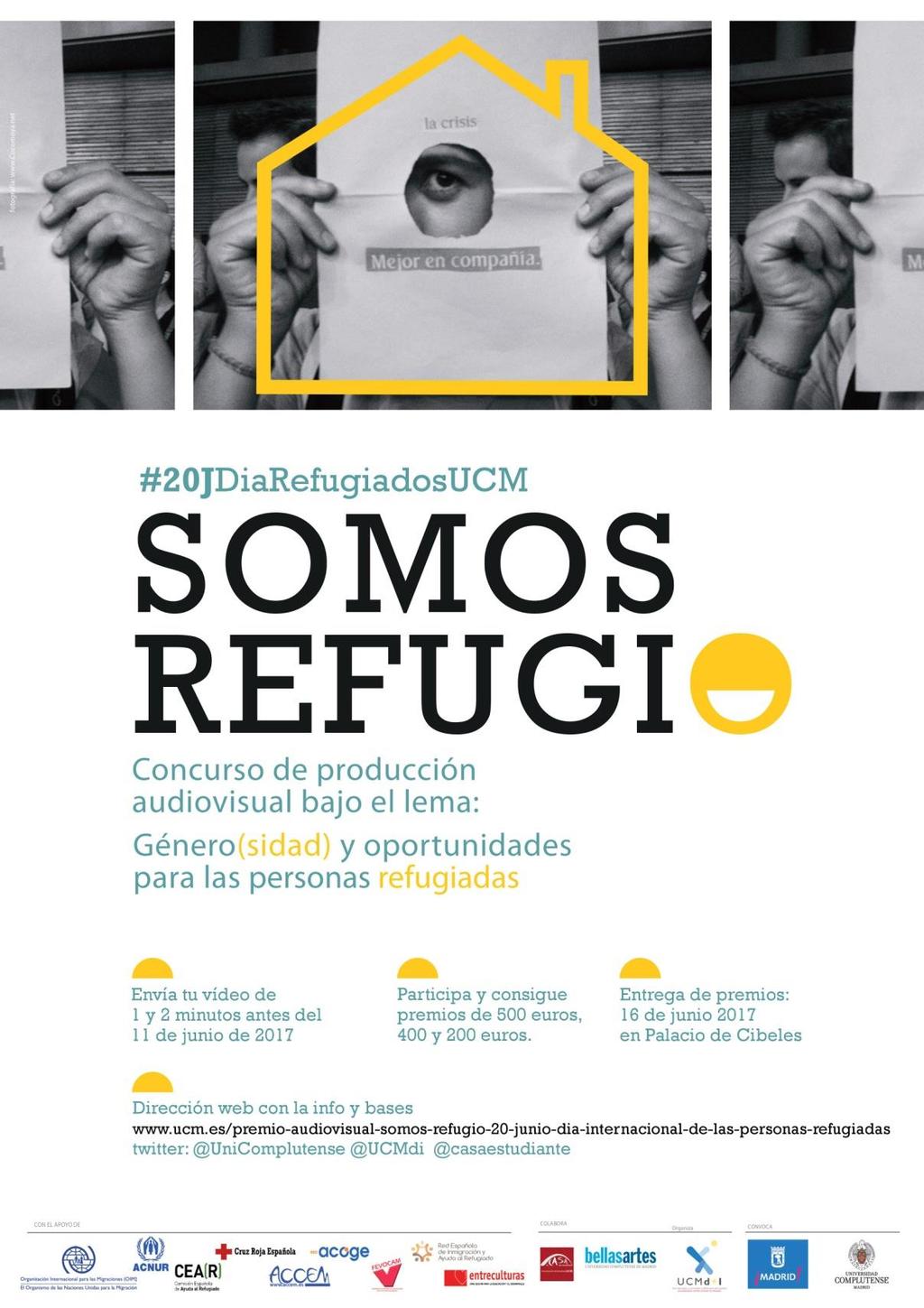 Concurso Por segundo año consecutivo y con motivo del Día Internacional de las Personas Refugiadas, el 20 de junio, la Universidad Complutense junto con el Ayuntamiento de Madrid han convocado la II