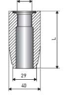 RW Termo resistencia para montaje roscado en espacios reducidos, sin cabezal de conexión Moderada presión y caudal, para gases y líquidos IP20 Tipo Aire 1m/s Agua 0,4 m/s t0,5 0,9 t 0,5 0,9 Ø 6 50seg