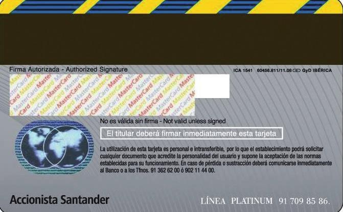 Tarjeta Platinum Accionista Santander La nueva Tarjeta del Santander exclusiva para sus Accionistas: Gran cobertura de seguros y asistencia para el