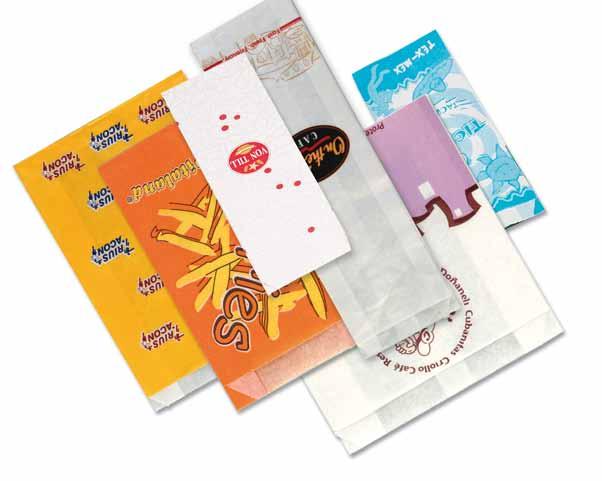 Bolsas antigrasa para fast food Fast food greaseproof paper bags Fabricadas en papel antigrasa 41 g