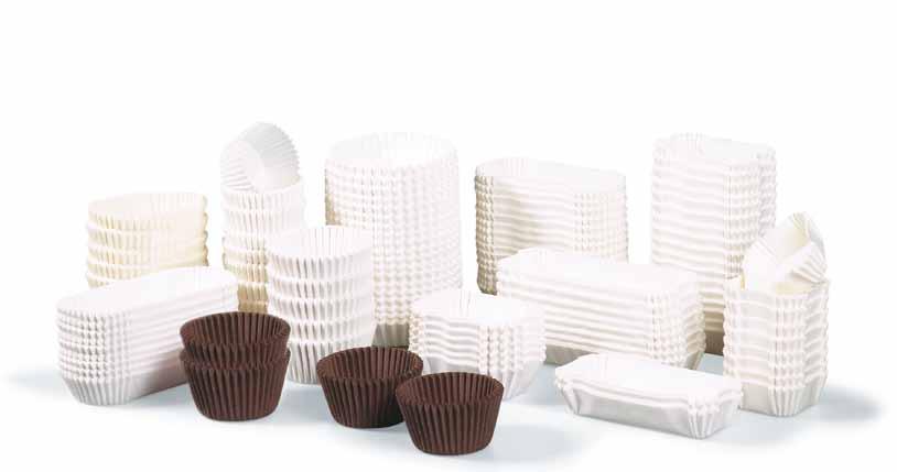 Cápsulas en papel 32 g/m 2 para uso industrial Baking cups 32 g/m 2 for industrial use Especial para máquina descapsuladora Special for automatic cups disposal machine.