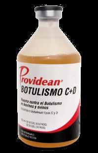 Botulismo C+D VACUNA CONTRA EL CLOSTRIDIUM BOTULINUM REGISTRO ICA No. 8248 - BV. COMPOSICIÓN ANTIGÉNICA: Cada dosis de 5 ml. contiene: lostridium botulinum tipo C... 30 % ( 10-5 / ml.