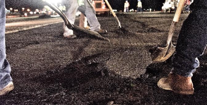 granallado y recolocación de asfalto en la pista 03L.