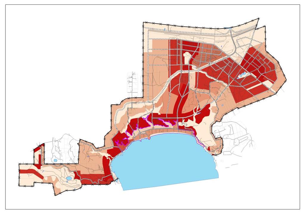 Figura 19.Densidades y su distribución o intensidad de uso al interior del área urbana. Fuente: Elaboración propia. Zonas Mixtas.