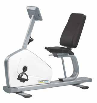 El ergómetro de bicicleta PHYSIO Comfort 600 con respaldo fijo es un aparato de entrenamiento óptimo para pacientes con problemas de sobrepeso y para aquellos con limitaciones para sentarse.