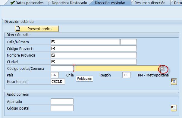 En el primer recuadro debe registrar la dirección del estudiante en Chile.