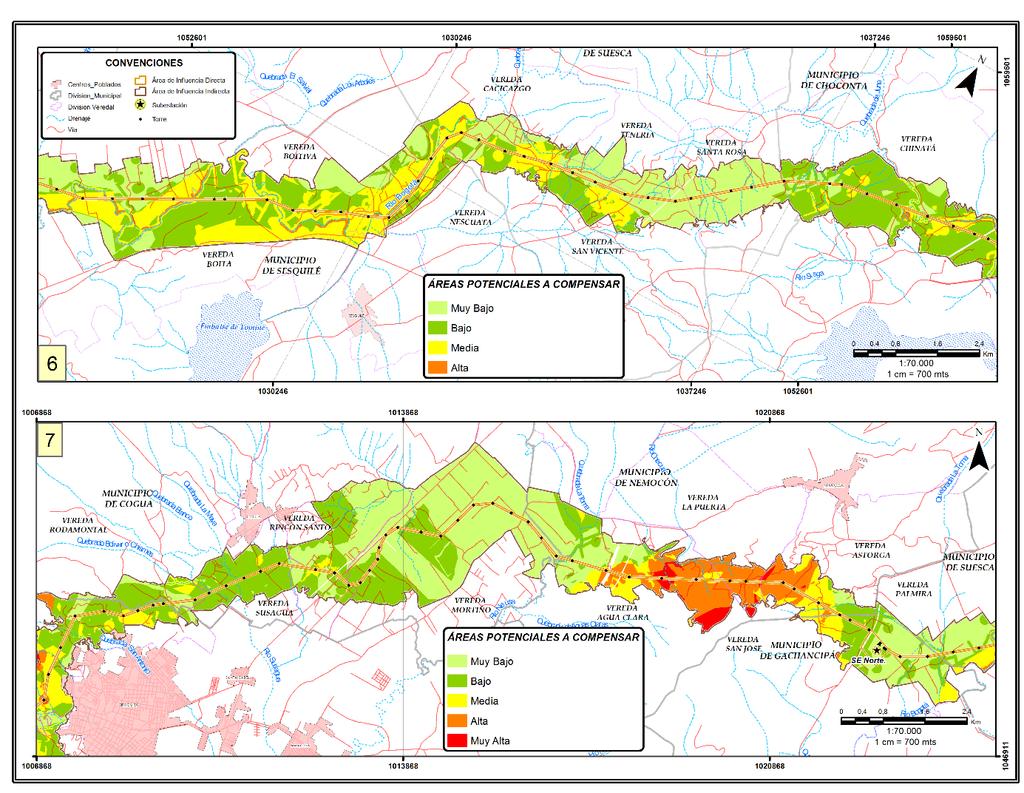Figura 12-15 Áreas potenciales en donde realizar la compensación por pérdida de biodiversidad