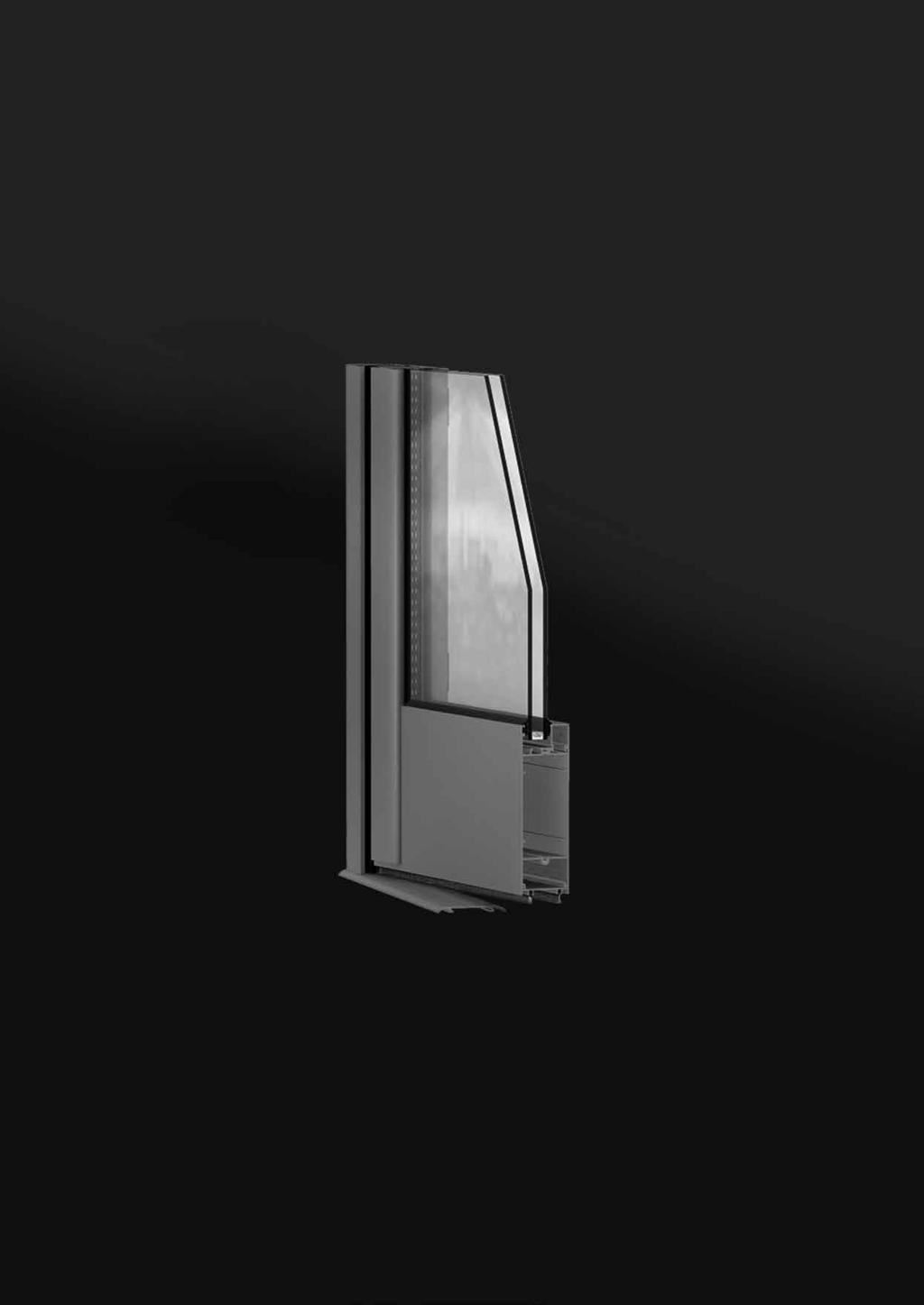 UNNO, la puerta reforzada Características Manteniendo el mismo módulo constructivo de 50 mm que la ventana practicable, la puerta de la gama UNNO ha sido especialmente concebida para un uso intensivo.