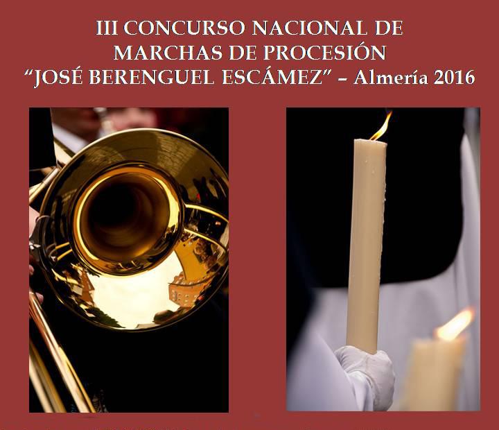 El tribunal seleccionará un total de cinco marchas finalistas que serán interpretadas el sábado 27 de febrero de 2016 en la Iglesia de San Agustín, por la Banda Municipal de Música de Almería en el