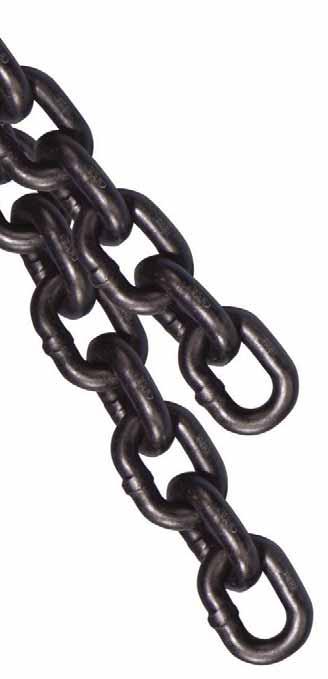 Tensile strength following heat treatment meets or exceeds all existing OSHA, Government, NACM and ASTM specification requirements. G80 Alloy Chain - Full Drum Trade Size Wire Inside Link Dim. (In.