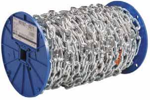 WELDED CHAIN Grade 30 Import Proof Coil Chain (NACM) Cont. Order unit is foot. NOT FOR OVERHEAD LIFTING. 5 Gallon Round Pail Trade Size Self Colored Zinc HDG Inches MM Wire Dia.