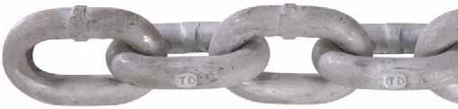 ACCO Trawl Door Chain - Full Drum - (Steel) NOT FOR OVERHEAD LIFTING. HDG Trade Size (Inches) Wire Dia. (Inches) Inside Dimensions (Inches) Qty. Per Net Wt. Working Load Limit Length (Nom.