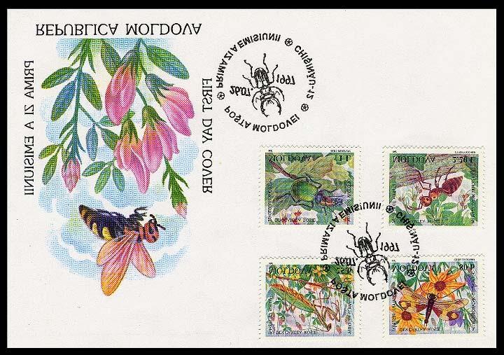 1997 Julio 26 : Insectos, Primer día de circulación (Michel: 239-242) (Scott : 239-242).