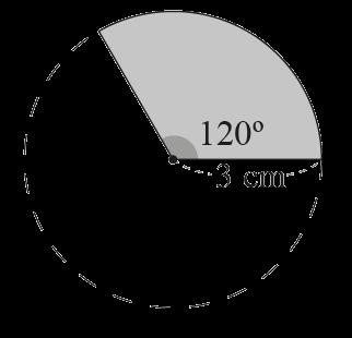 Sección 1 írculo lase 3 Área del sector circular P alcule el área del sector circular determinado por un ángulo central de 120 y un radio de 3 cm, aplicando la proporción.