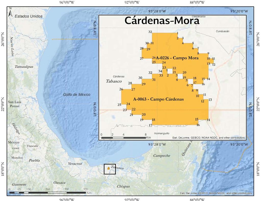 7 Asociaciones con PEMEX Convocatoria de la Asociación de Petróleos Mexicanos en el área Cárdenas Mora Durante la 5ª Sesión del Órgano de Gobierno CNH llevada a cabo el pasado 8 de abril de 07, el