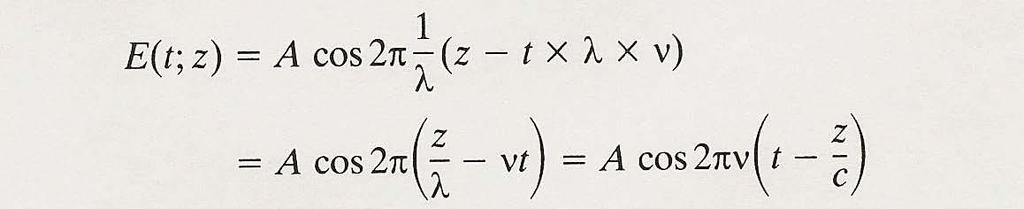 NOCIONES DE ONDAS E (t=0; z) = A cos 2π z λ Al cabo de un tiempo t, la onda recorre t x c = t x λ x ν Por tanto al tiempo t, la fuerza