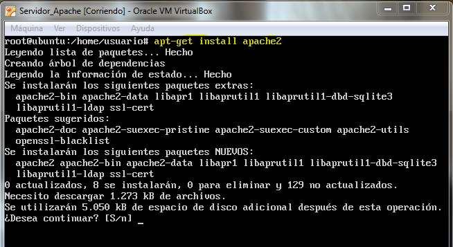 Instalación de Apache2 - Para la