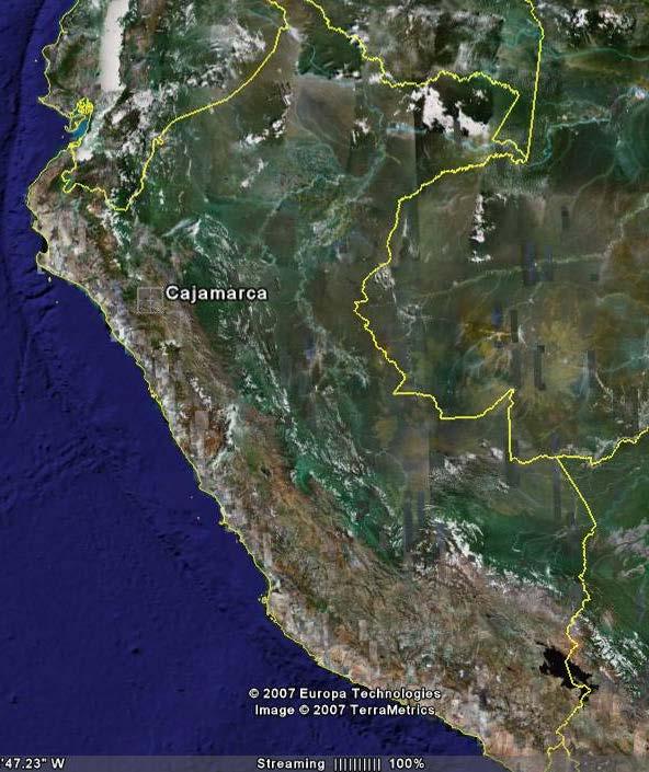 27 noreste de los Andes Peruanos, a una altitud entre 3.500 y 4.100 m.s.n.m. FIGURA 6: UBICACIÓN DEL DEPARTAMENTO DE CAJAMARCA FUENTE: www.