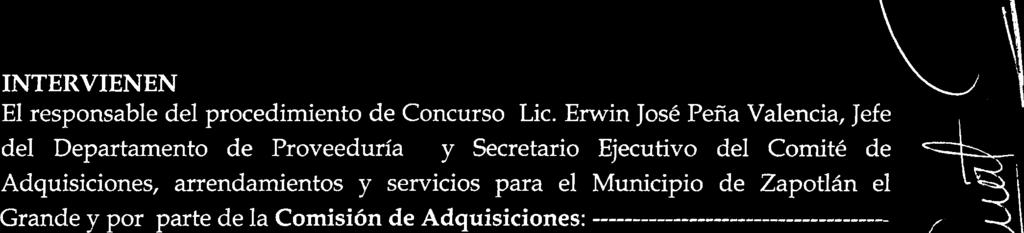 Adquisiciones, arrendamientos y servicios para el Municipio de Zapotlán el Grande y por parte de la Comisión