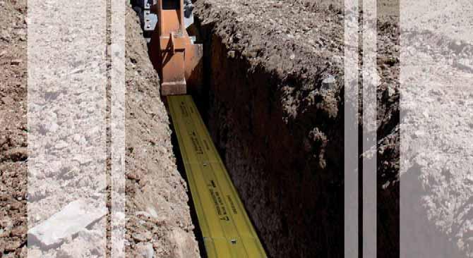 seguridad Placas de protección de cables La placa de protección de cable se instala bajo tierra,
