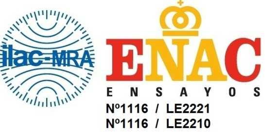 RECONOCIMIENTOS Y ACREDITACIONES Laboratorio acreditado por ENAC según UNE_EN ISO/IEC 17025:20015 para Ensayos en el Sector Medioambiental Acreditación nº 1116 / LE2221.
