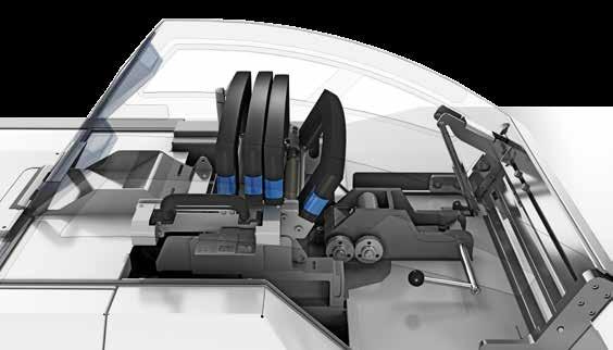 La nueva fileta SERVO CREEL, una alimentación por cilindros accionada por separado, en dos hileras, para 6-8 botes entre 600 y 1000 mm de diámetro Al estar dispuesto el