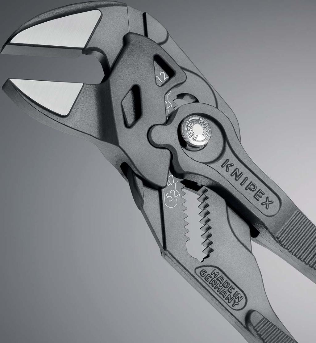 KNIPEX 86 02 180 SB 180 mm Tenazas llave alicate y llave en una sola herramienta con fundas multicomponentes negro atramentado