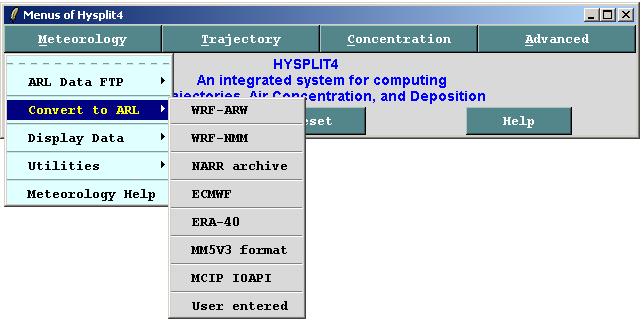 5.3. Conversión a formato ARL Como se vio anteriormente, los datos de entrada de HYSPLIT deben estar en formato ARL.