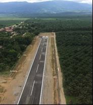 Aeródromo de Coto 47 Incluyó la construcción de 1008m de pista y su ampliación de 9