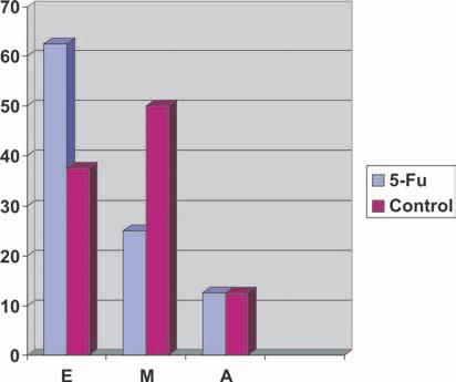 Gráfica Grado de fibrosis Gráfica comparativa del grado clínico de fibrosis (número de ojos) El grado de fibrosis en el grupo del Fu, ojos (.%) con una fibrosis escasa, (%) con fibrosis moderada y (.