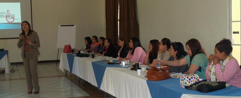 Unidad de Género Institucional, febrero 2015 UGI capacita a personal de las Unidades de Atención Especializada para las Mujeres en el proceso de violencia Con el apoyo de Plan El Salvador se realizó