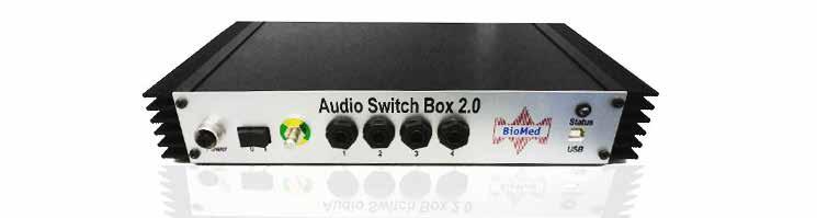 AUDIOBOX Amplificadoe de campo libre de 4 a 6 canales El Audiobox es un moderno amplificador de campo libre controlado por computador, para conectar 6 parlantes pasivos.
